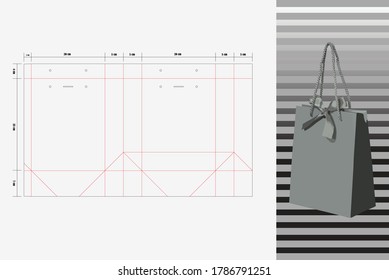 Bag Paper Line Diecut Vector