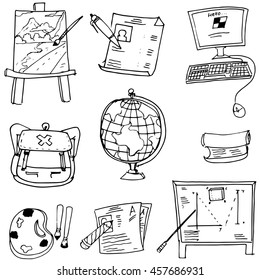 Bag paper paint element school doodles illustration