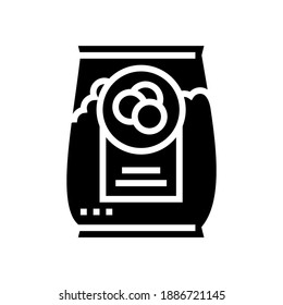 bag peas glyph icon vector. bag peas sign. isolated contour symbol black illustration