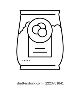 bag peas line icon vector. bag peas sign. isolated contour symbol black illustration