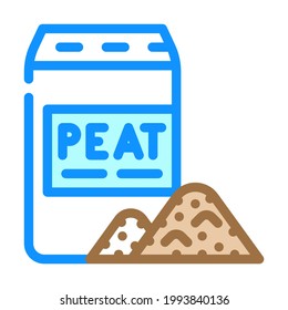 bag of peat color icon vector. bag of peat sign. isolated symbol illustration