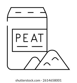 bag of peat line icon vector. bag of peat sign. isolated contour symbol black illustration