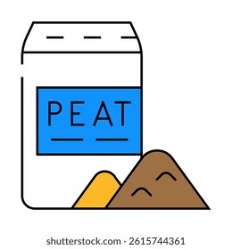 bag of peat line icon vector. bag of peat sign. isolated symbol illustration