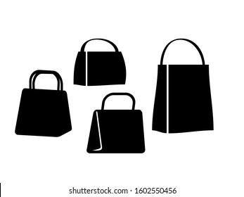 Bag pictogram icons for app or your designs. Market and shopping symbols. Package graphic collection