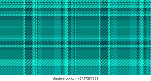Beutelkariertes Stoffmuster, nahtlose Überprüfung der Seitenstruktur. Hippie Textil Vektorgrafik Hintergrund Tartan in Teal und Cyan Farbe.