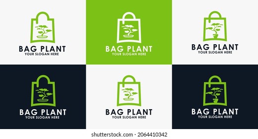 bag plant logo design, inspiration logo for florist and other nature shop