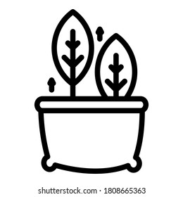 Tasche mit Pflanzensymbol. Rahmenbeutel mit Pflanzen Vektorsymbol für Webdesign einzeln auf weißem Hintergrund