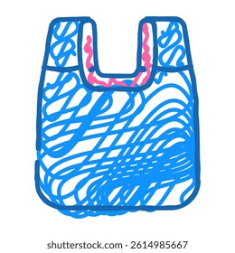 bag plastic material doodle icon sketch vector. bag plastic material sign. isolated symbol illustration