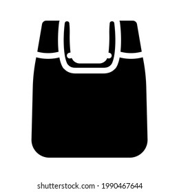 bag plastic material glyph icon vector. bag plastic material sign. isolated contour symbol black illustration