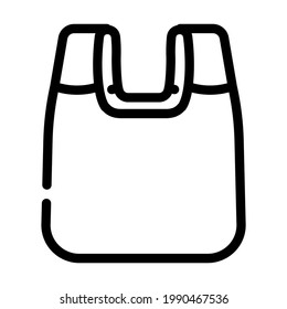 vector de icono de línea de material plástico de bolsa. signo de material plástico de bolsa. símbolo de contorno aislado ilustración negra