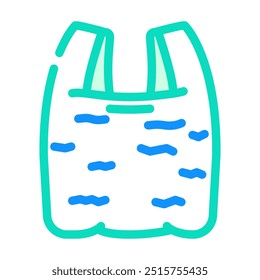 Beutel Plastikverpackung Farbe Symbol Vektor. Plastiktütenverpackungsschild. einzelne Symbolgrafik