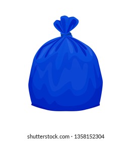 bag plastic waste blue isolated on white background, blue plastic bags for waste separation, plastic bag for garbage waste, clip art plastic bag for info graphic design, Illustration bin bags blue