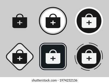 bag plus fill icon . web icon set. Collection of high quality black outline logo for web site design and mobile dark mode apps. Vector illustration