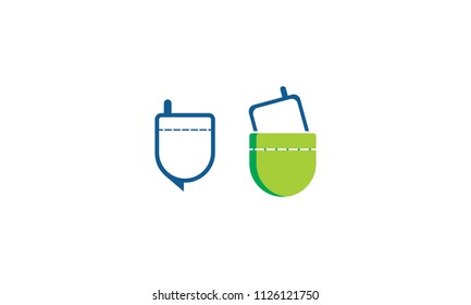bag pocket and phone logo icon vector