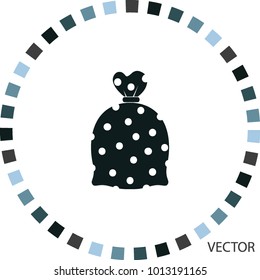 Bag polka dot, vector icon