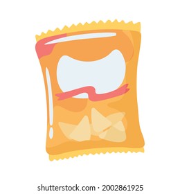 Tüte Kartoffelchips Symbol-Cartoon