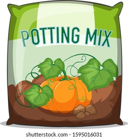 Bag Of Potting Mix On White Background Illustration