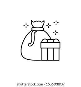 Bag, present, gift icon. Simple line, outline vector of new year icons for ui and ux, website or mobile application