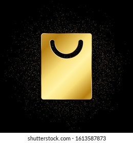 bag, product, shop gold icon. Vector illustration of golden particle background.