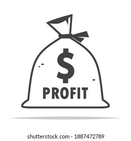 Bag of profit icon transparent vector isolated illustration