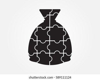 bag puzzle icon, vector illustration eps10