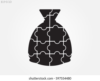 bag puzzle icon, vector illustration eps10