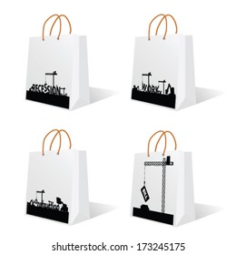 bag with recession and work sign vector