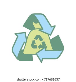 bag recycle with environment care symbol around