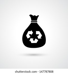 bag with recycle icon