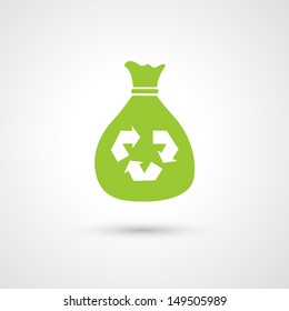 bag with recycle icon
