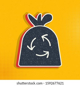 bag, recycle pop art, retro icon. Vector illustration of pop art