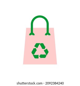 bag with recycle symbol isolated on white background. Vector illustration eps 10.