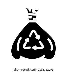 bag for recycle trash glyph icon vector. bag for recycle trash sign. isolated contour symbol black illustration