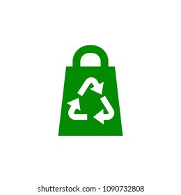 bag recycling green icon. Element of nature protection icon for mobile concept and web apps. Isolated bag recycling icon can be used for web and mobile on white background