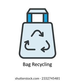 Bag Recycling Vector Fill outline Icon Design illustration. Nature and ecology Symbol on White background EPS 10 File