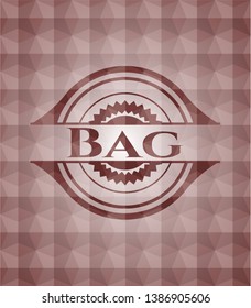 Bag  red badge with geometric pattern. Seamless.