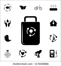 bag with refill mark icon. Ecology icons universal set for web and mobile