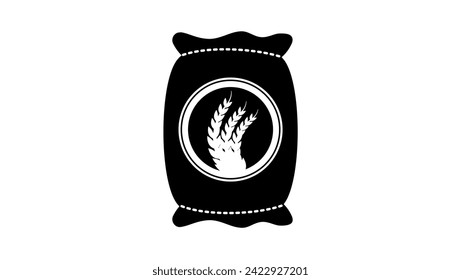 Bag of rice, black isolated silhouette