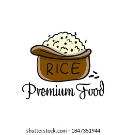 Bag of rice, sketch for your design. Vector illustration