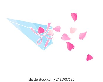 bag with rose petals for the wedding ceremony	