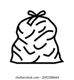 bag with rubbish line icon vector. bag with rubbish sign. isolated contour symbol black illustration