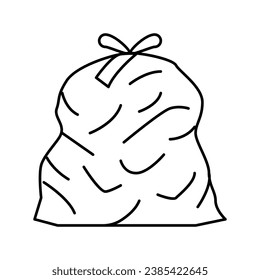 bag with rubbish line icon vector. bag with rubbish sign. isolated contour symbol black illustration