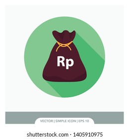 Bag of Rupiah money Icon Vector Illustration