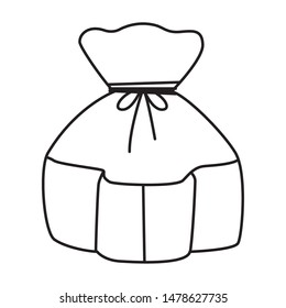 Bag sack with tie cartoon ,vector illustration graphic design.