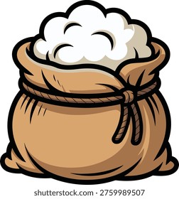 Bag sack of wool vector on white background.