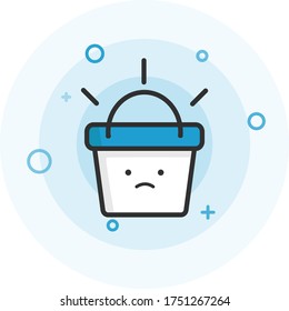 Bag with sad emoticon for  mobile app asset