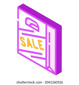 bag sale isometric icon vector. bag sale sign. isolated symbol illustration