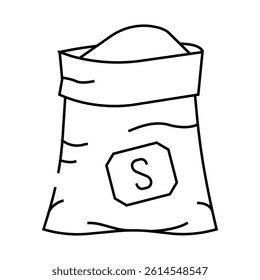 bag salt line icon vector. bag salt sign. isolated contour symbol black illustration