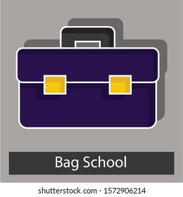 Bag school concept. Creative idea design. Flat vector illustration for template, brochure, web page or presentation.