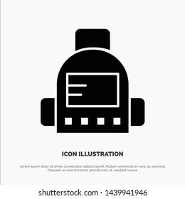 Bag, School, Education solid Glyph Icon vector